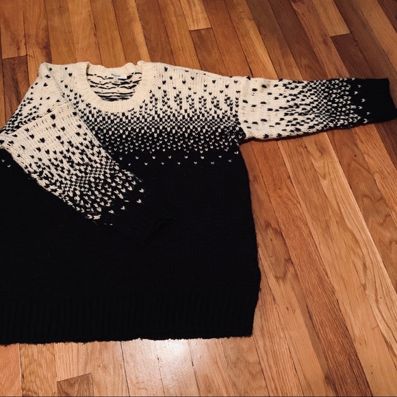 BLACK AND WHITE WOMENS MADEWELL SWEATER LARGE! - Picture 5 of 7
